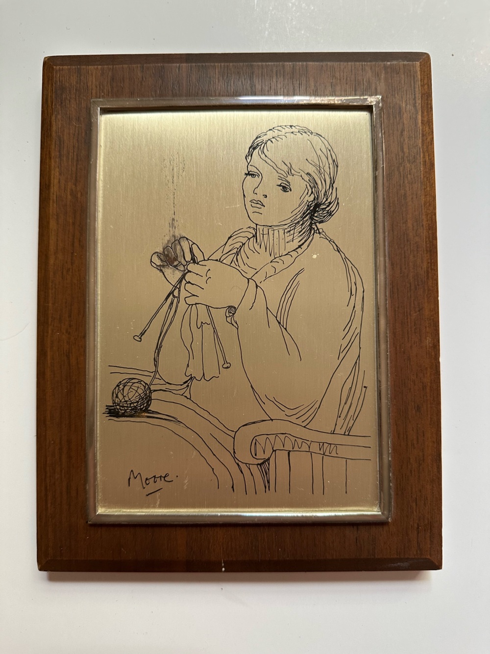 1975 Woman Knitting Henry Moore Franklin Mint